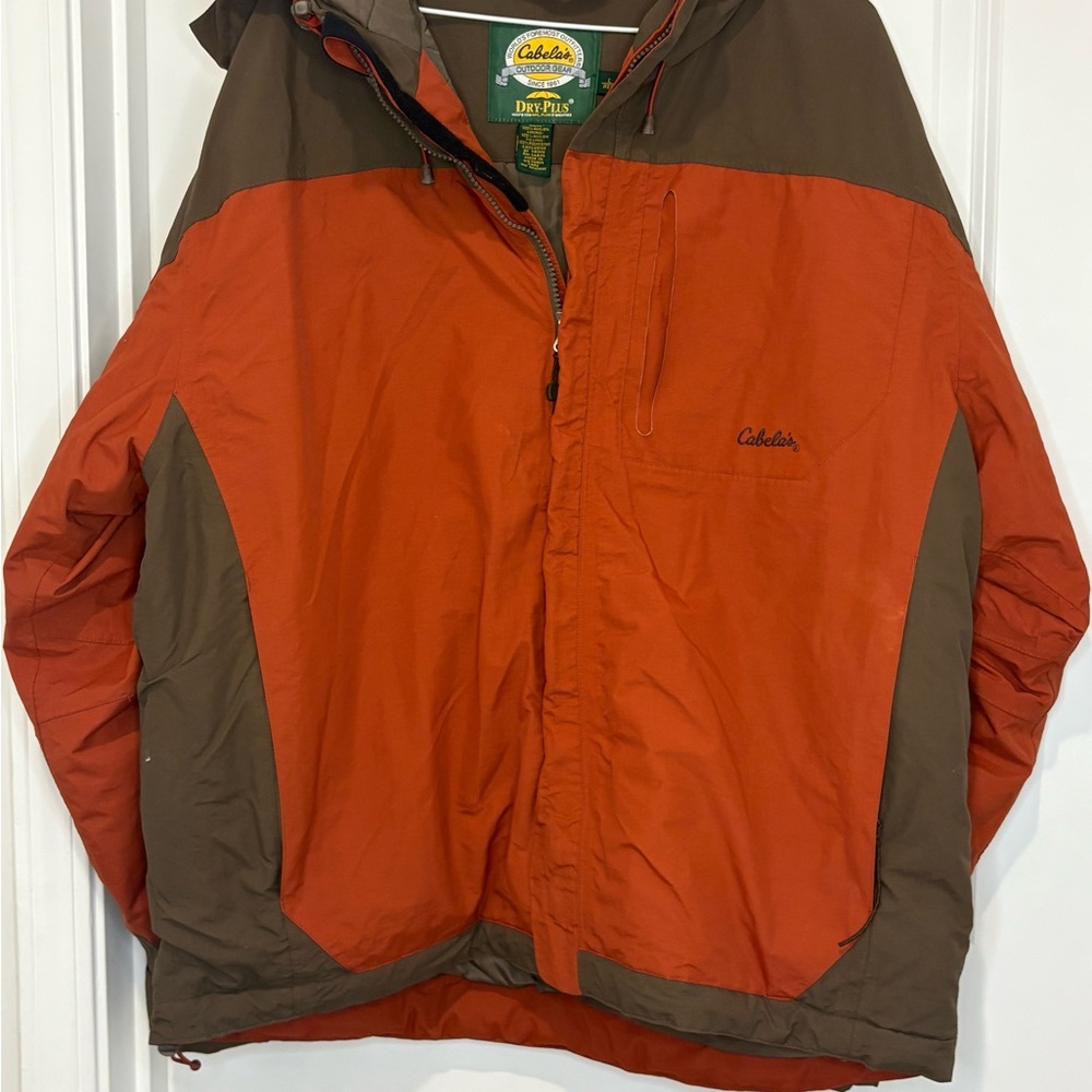 Cabela's Men's Orange & Brown Insulated Puffer Jacket